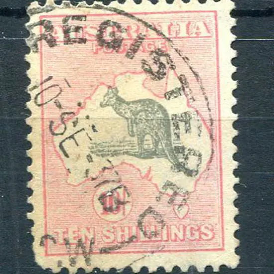 1931-47 CofA Watermark 10/- grey & pink with ...