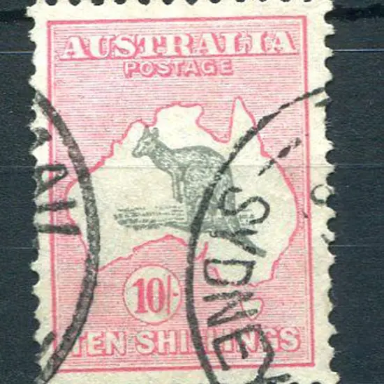 1931-47 CofA Watermark 10/- grey & pink with ...