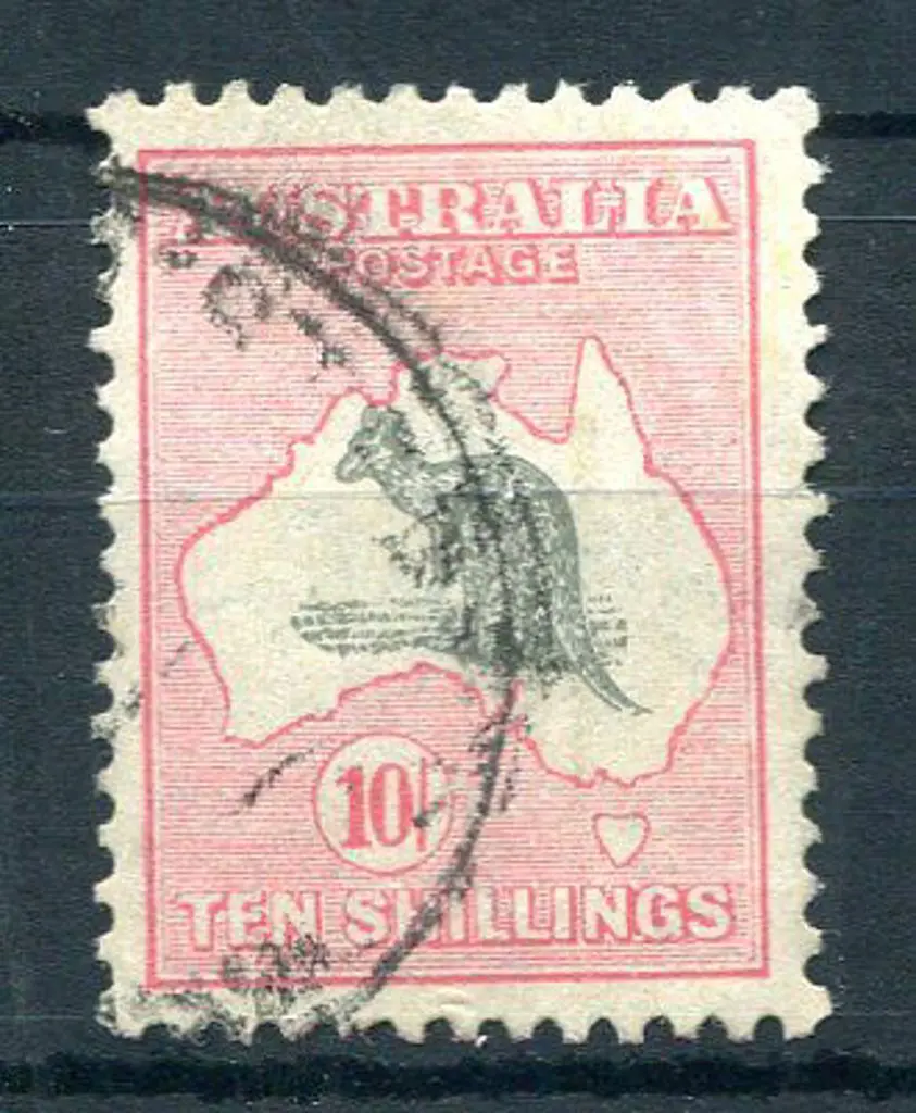 1931-47 CofA Watermark 10/- grey & pink with ... Image 1++