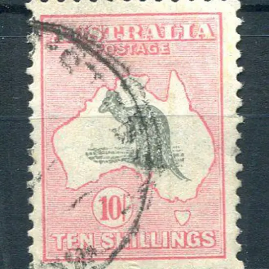 1931-47 CofA Watermark 10/- grey & pink with ...