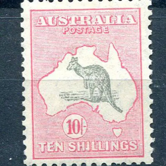 1931-47 CofA Watermark 10/- grey & pink with ...