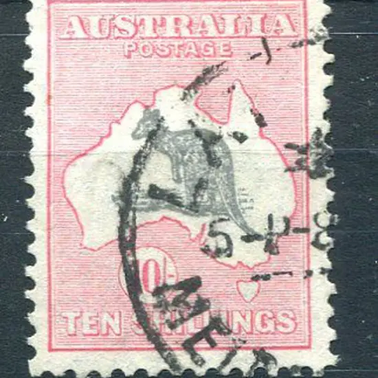 1931-47 CofA Watermark 10/- grey & pink. Fine used ...