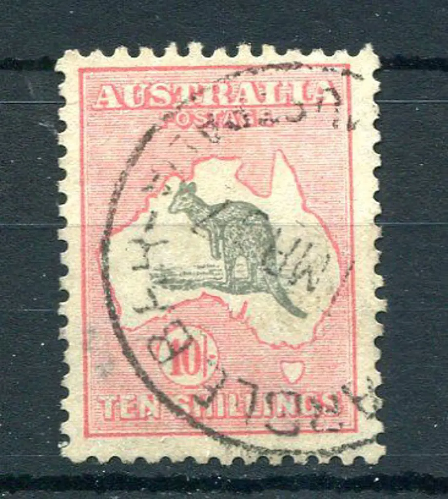 1931-47 CofA Watermark 10/- grey & pink. Fine used ... Image 1++