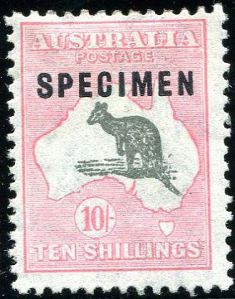 1931-47 CofA Watermark 10/- grey & pink ovptd ... Image 1++
