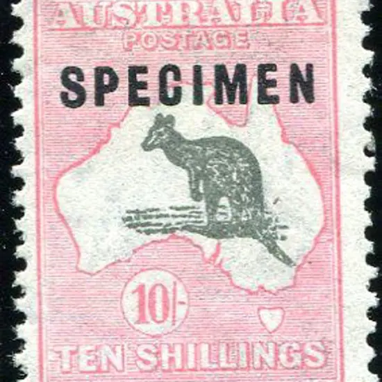 1931-47 CofA Watermark 10/- grey & pink ovptd ...