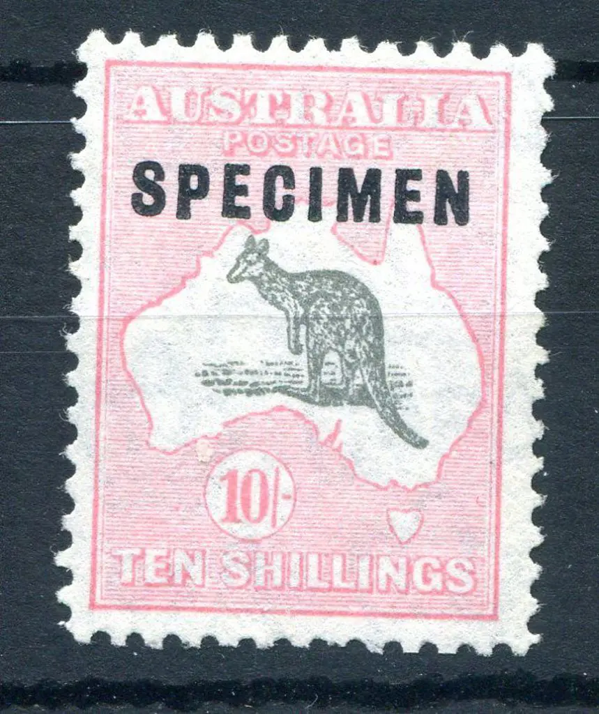1931-47 CofA Watermark 10/- grey & pink ovptd ... Image 1++