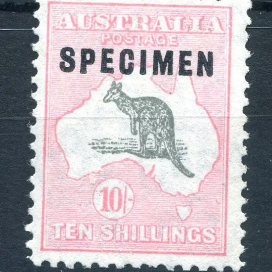 1931-47 CofA Watermark 10/- grey & pink ovptd ...