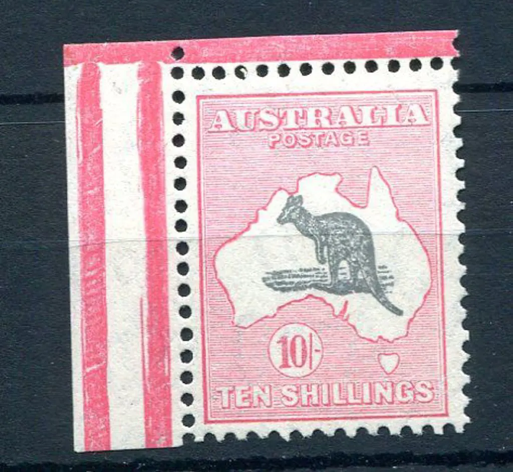 1931-47 CofA Watermark 10/- grey black & rose ... Image 1++