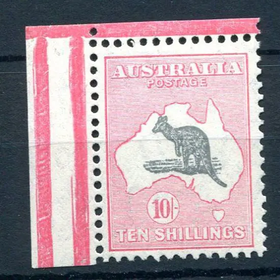 1931-47 CofA Watermark 10/- grey black & rose ...