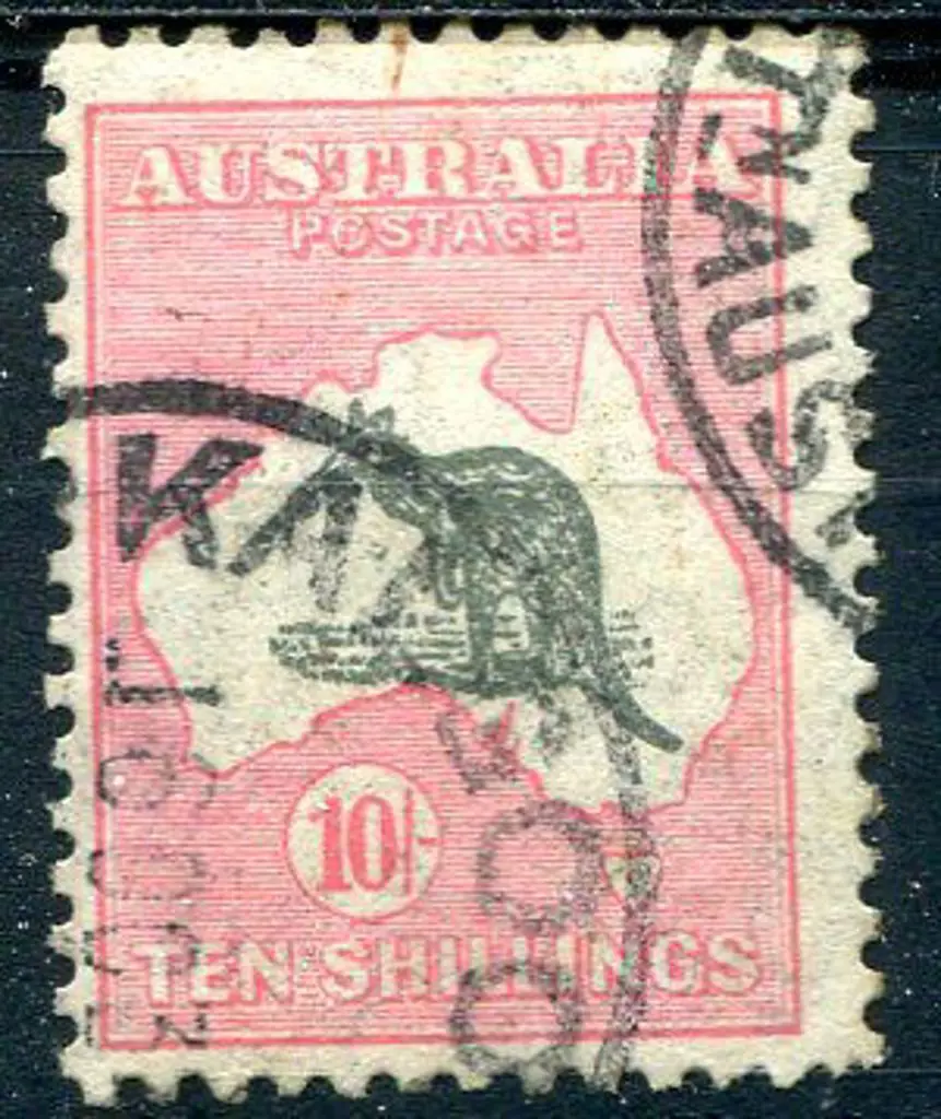 1931-47 CofA Watermark 10/- grey black & rose ... Image 1++