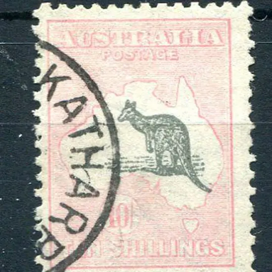 1931-47 CofA Watermark 10/- grey-black & pale ...