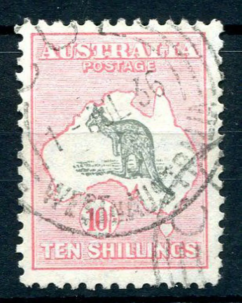 1931-47 CofA Watermark 10/- grey & pale pink. Fine ... Image 1++