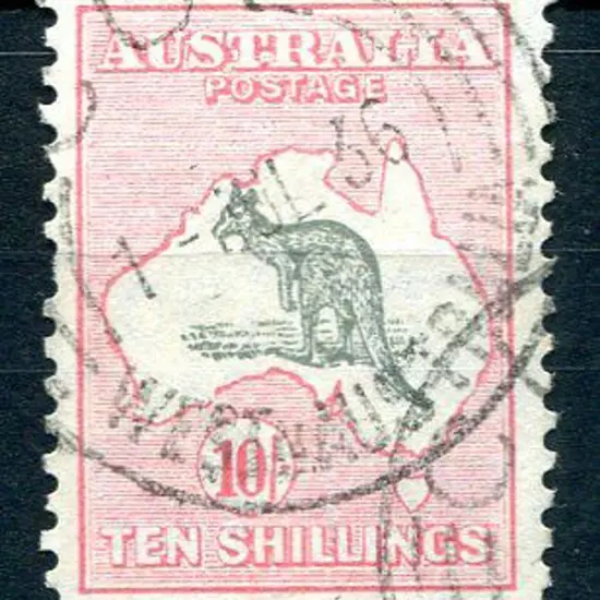 1931-47 CofA Watermark 10/- grey & pale pink. Fine ...