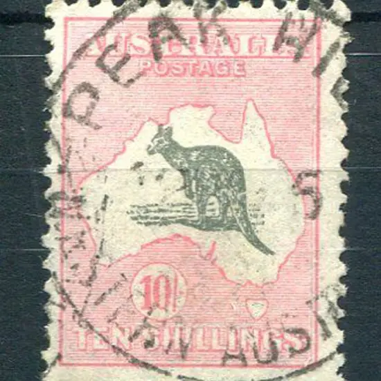 1931-47 CofA Watermark 10/- dark grey & ...