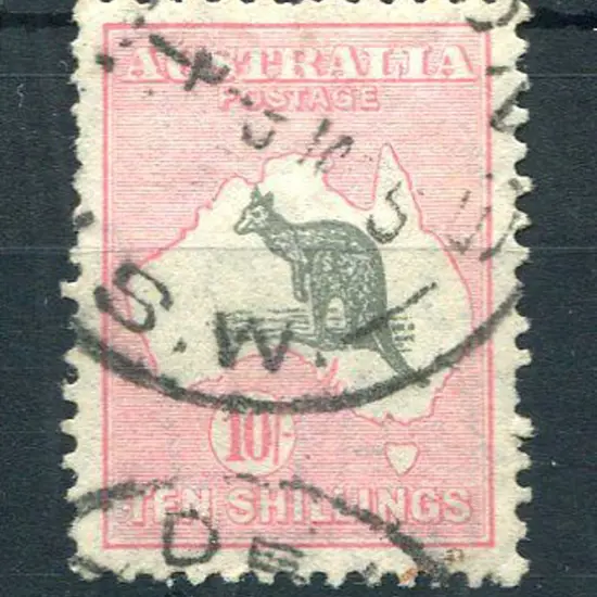 1931-47 CofA Watermark 10/- dark grey & ...