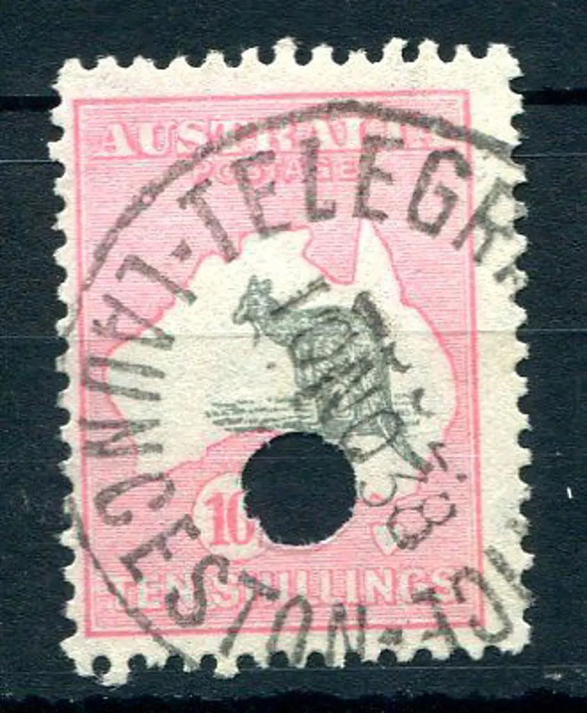 1931-47 CofA Watermark 10/- grey & aniline-pink ... Image 1++