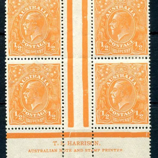 1914-20 Single Watermark ½d orange, electro 6, ...