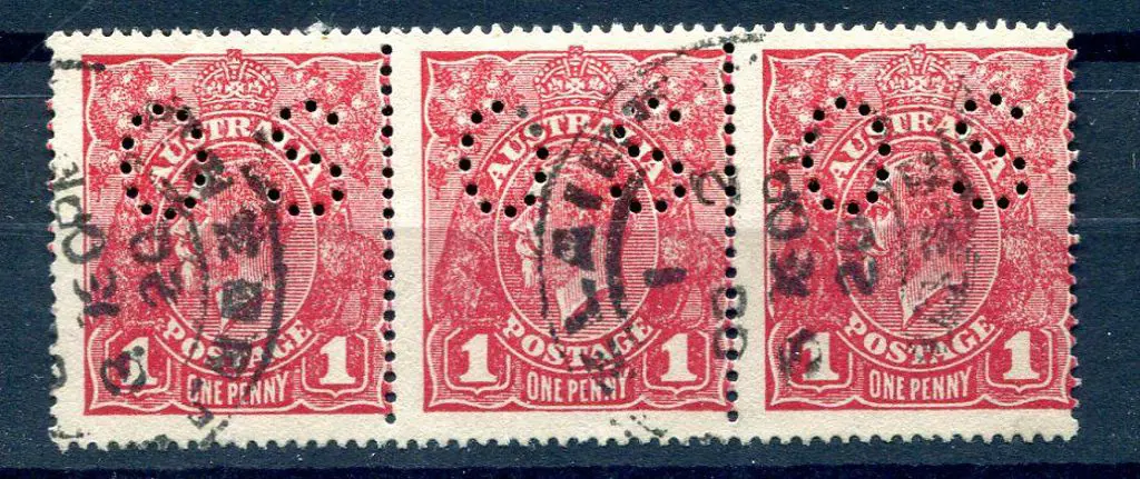1914-20 Single Watermark 1d carmine-red on rough ... Image 1++