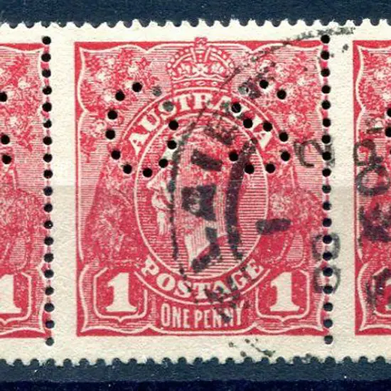 1914-20 Single Watermark 1d carmine-red on rough ...