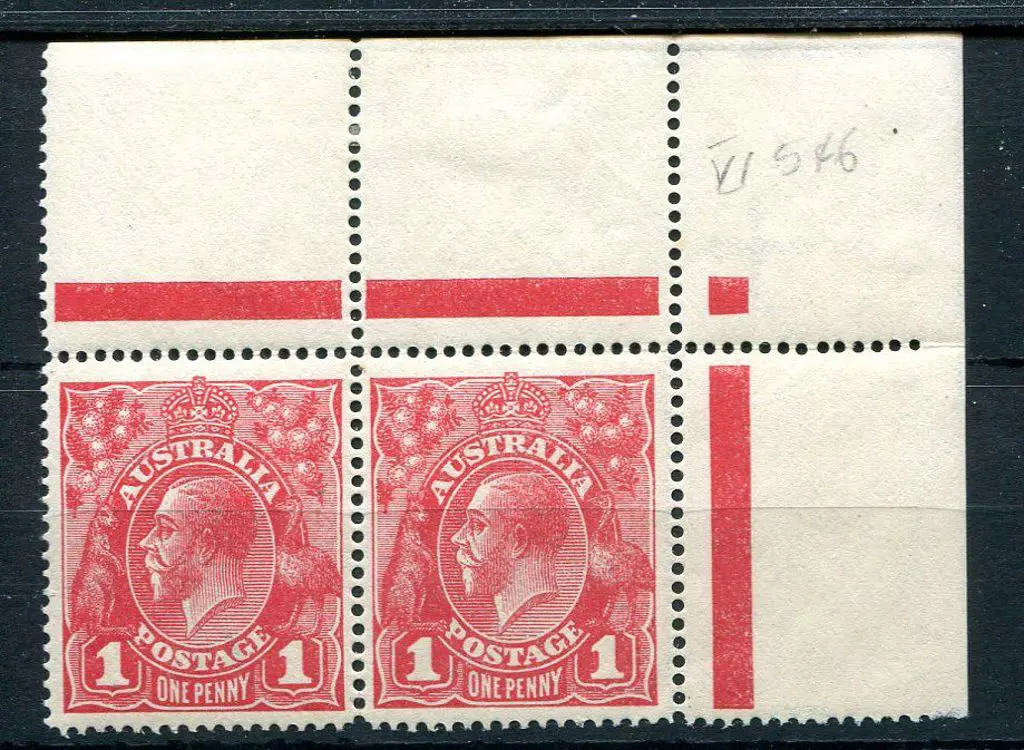 1914-20 Single Watermark 1d carmine-red SLP top ... Image 1++