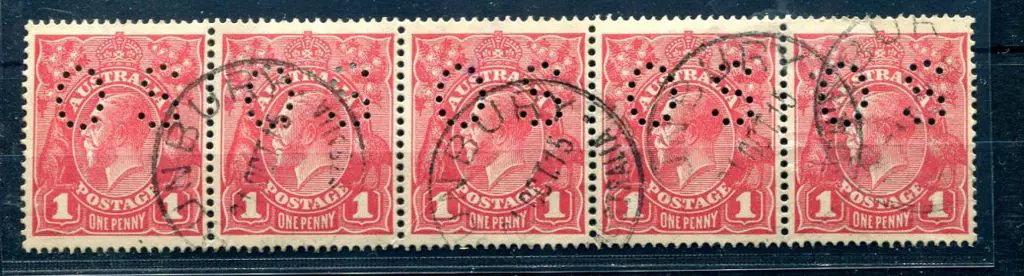1914-20 Single Watermark 1d dull red, G16, perfd ... Image 1++