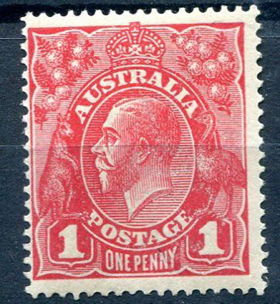 1914-20 Single Watermark 1d scarlet G17 with ... Image 1++