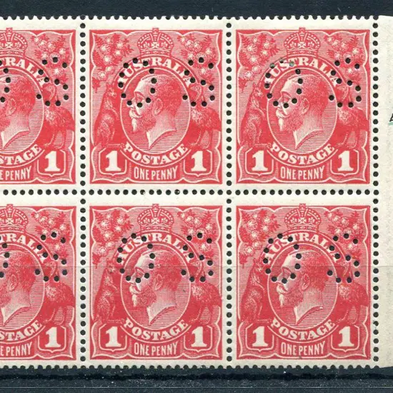 1914-20 Single Watermark 1d scarlet aniline G18 ...