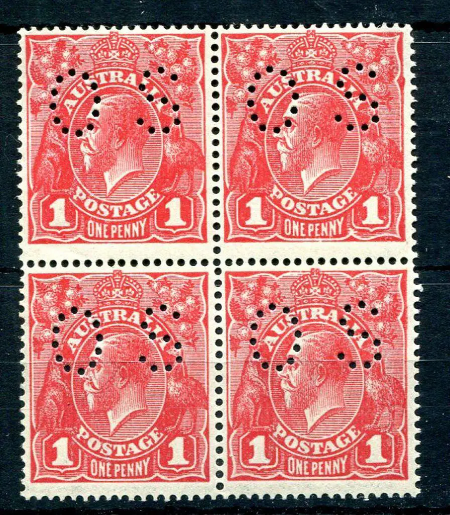 1914-20 Single Watermark 1d scarlet aniline ... Image 1++