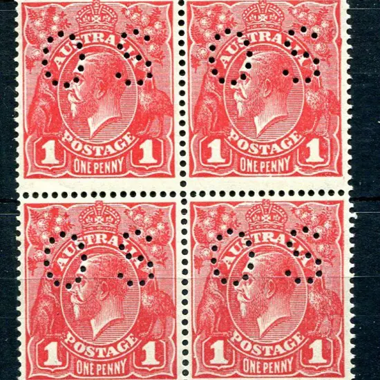 1914-20 Single Watermark 1d scarlet aniline ...