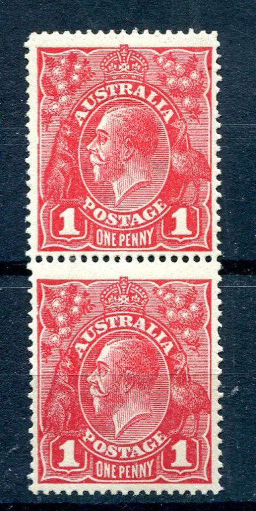 1914-20 Single Watermark 1d scarlet aniline ... Image 1++
