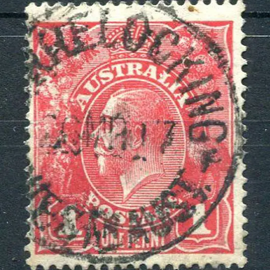 1914-20 Single Watermark 1d scarlet aniline, G18 ...