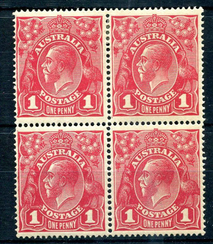 1914-20 Single Watermark 1d carmine rose with ... Image 1++