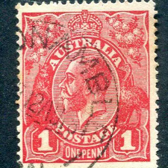 1914-20 Single Watermark 1d brownish red, Die II. ...