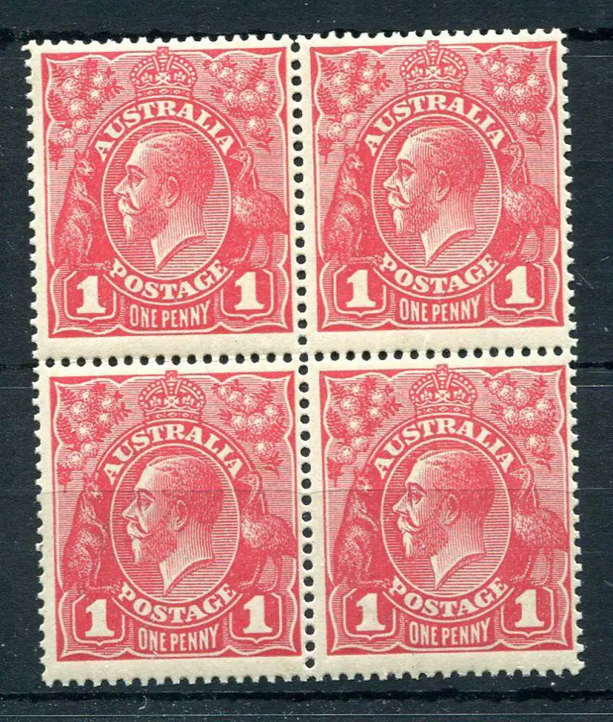 1914-20 Single Watermark 1d rose G21 positional ... Image 1++