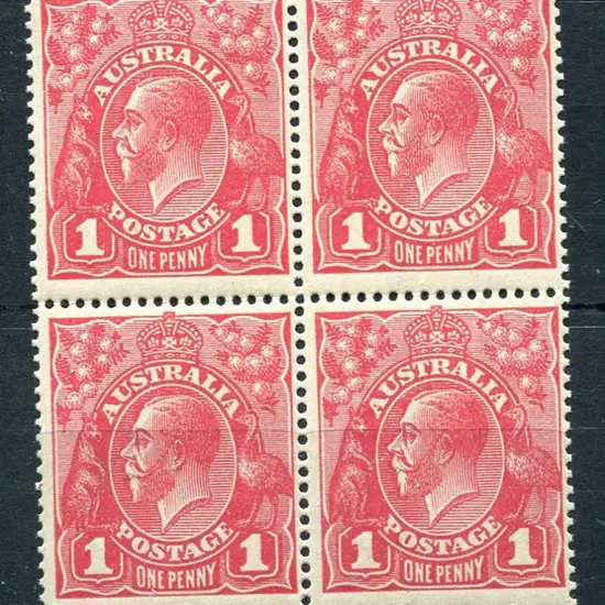 1914-20 Single Watermark 1d rose G21 positional ...