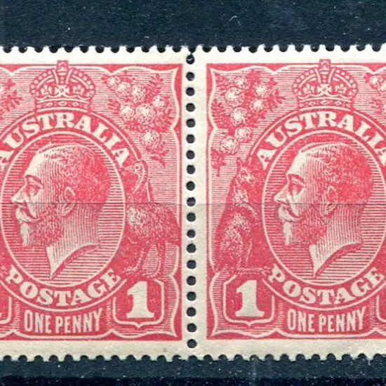 1914-20 Single Watermark 1d rose G21 positional ...