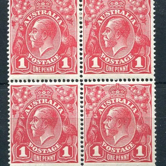 1914-20 Single Watermark 1d rose-carmine G22 ...