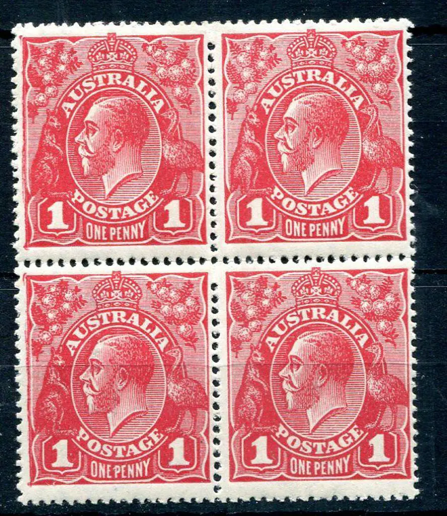 1914-20 Single Watermark 1d rose carmine G22 with ... Image 1++