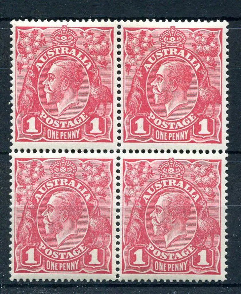 1914-20 Single Watermark 1d rose-carmine inverted ... Image 1++