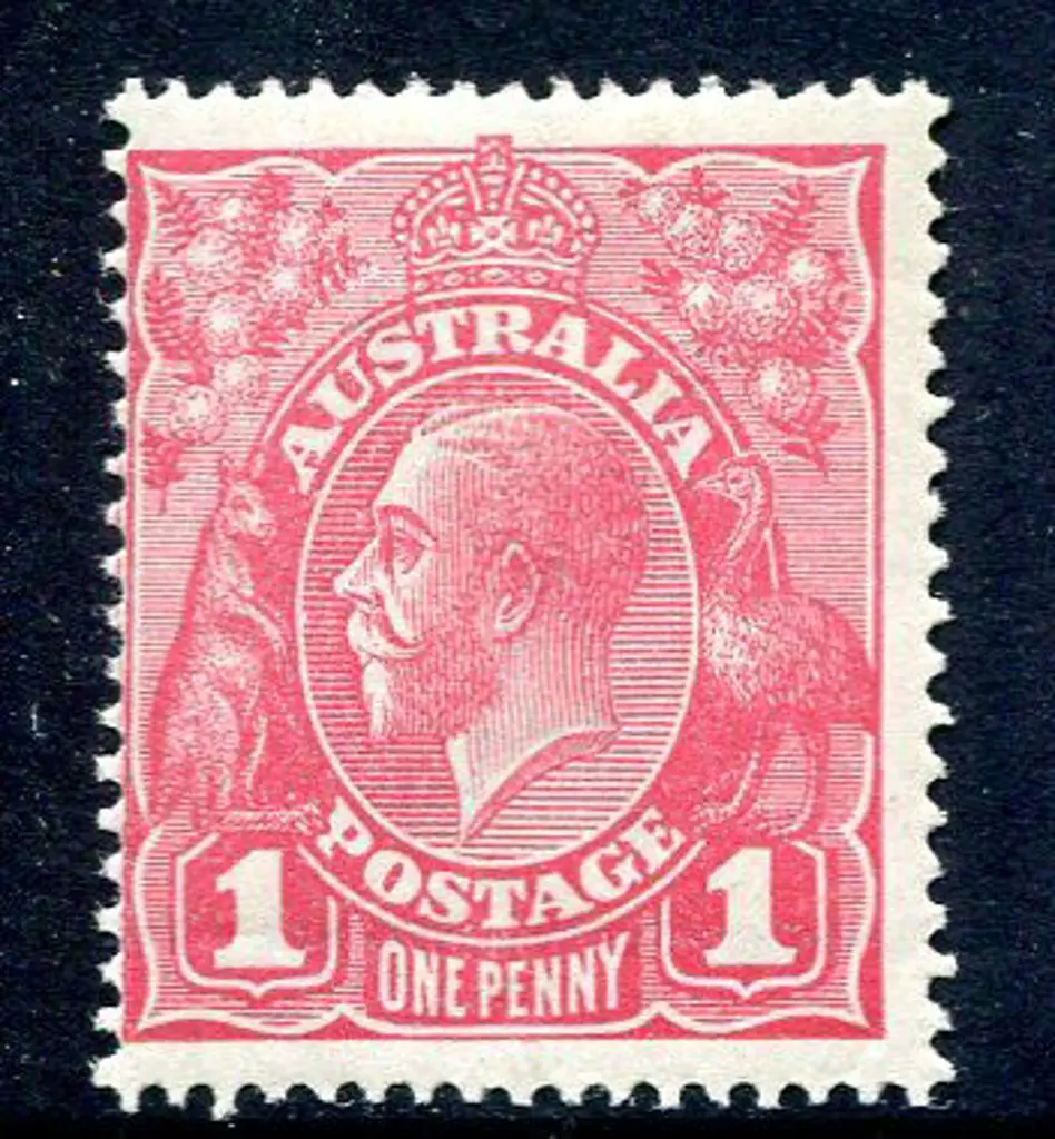 1914-20 Single Watermark 1d pink G28. MLH. centred ... Image 1++