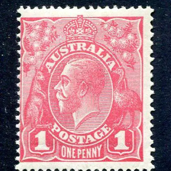 1914-20 Single Watermark 1d pink G28. MLH. centred ...
