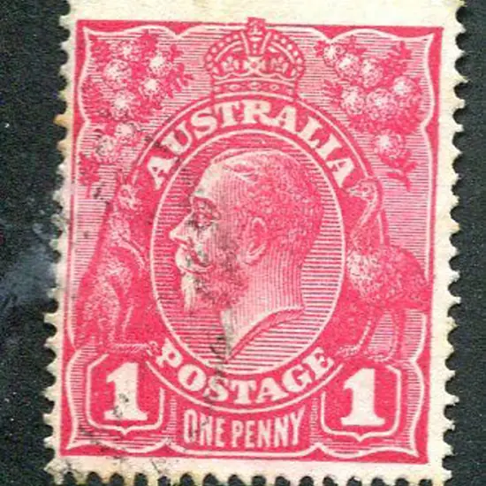 1914-20 Single Watermark 1d carmine pink, G29, ...
