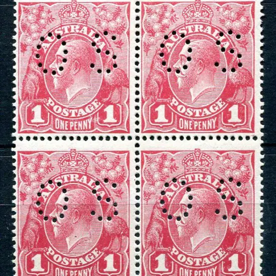 1918-20 Large Multiple Watermark 1d carmine rose ...