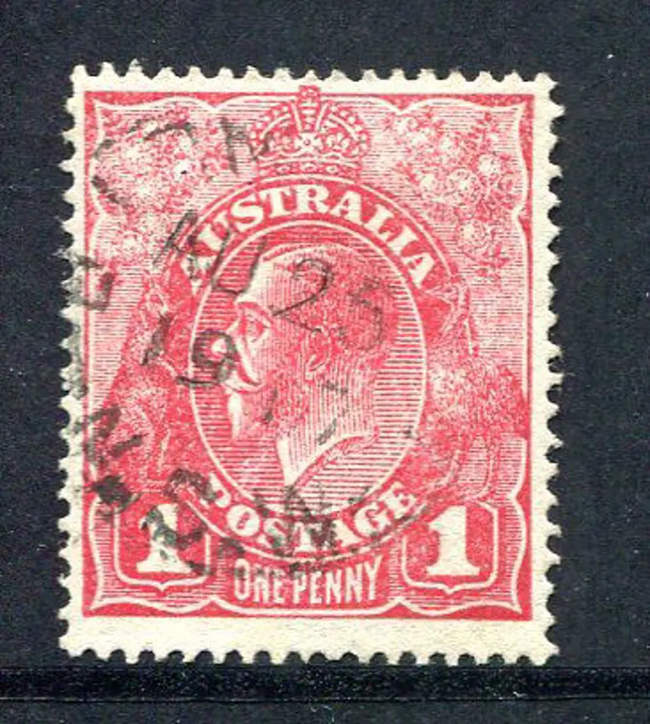 1914-20 Single Watermark 1d carmine on rough paper ... Image 1++
