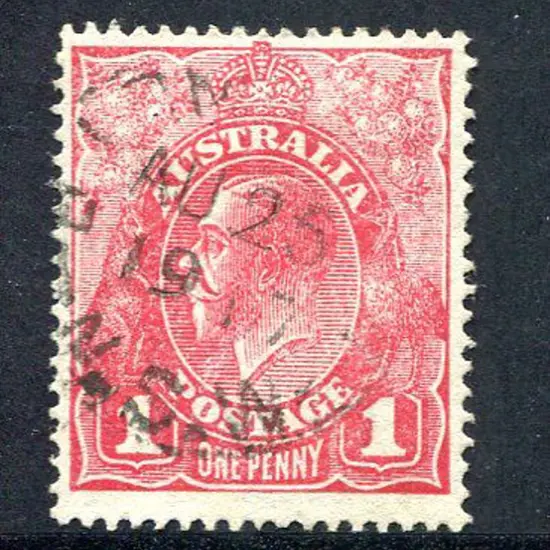 1914-20 Single Watermark 1d carmine on rough paper ...
