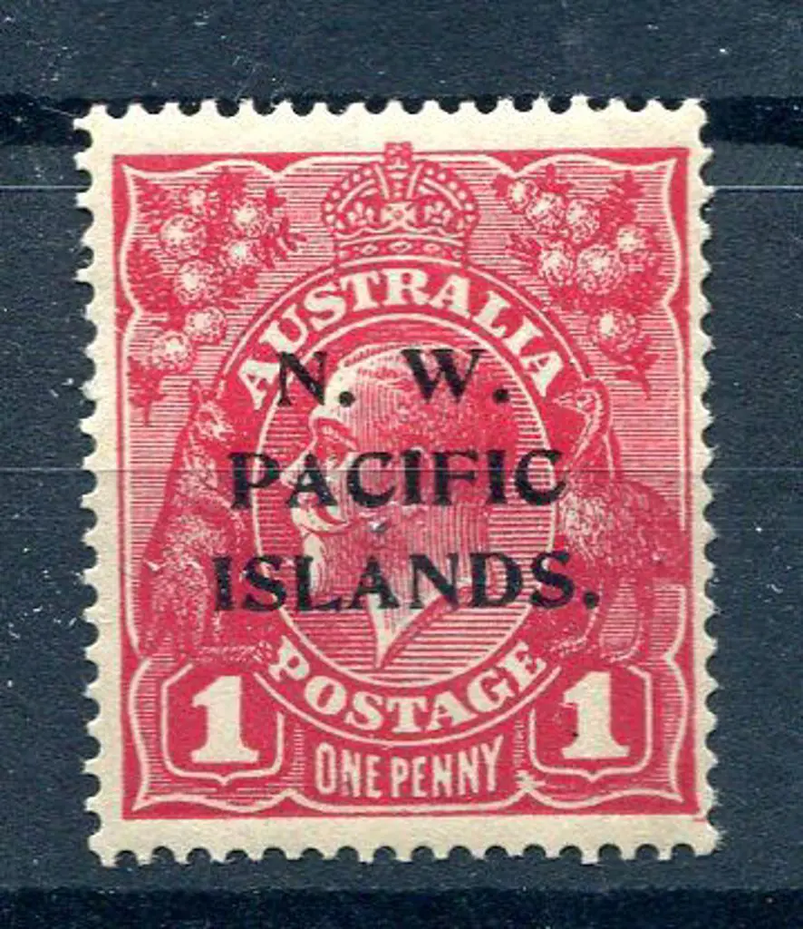 1914-20 Single Watermark 1d carmine red G31 ovptd ... Image 1++