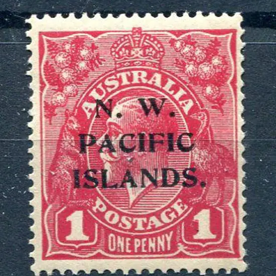 1914-20 Single Watermark 1d carmine red G31 ovptd ...