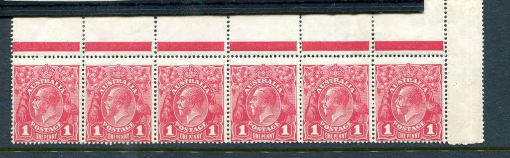1914-20 Single Watermark 1d carmine aniline G33 ... Image 1++