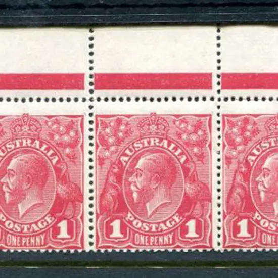 1914-20 Single Watermark 1d carmine aniline G33 ...