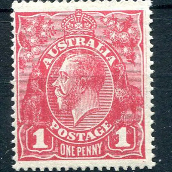 1918-20 Large Multiple Watermark 1d carmine rose ...